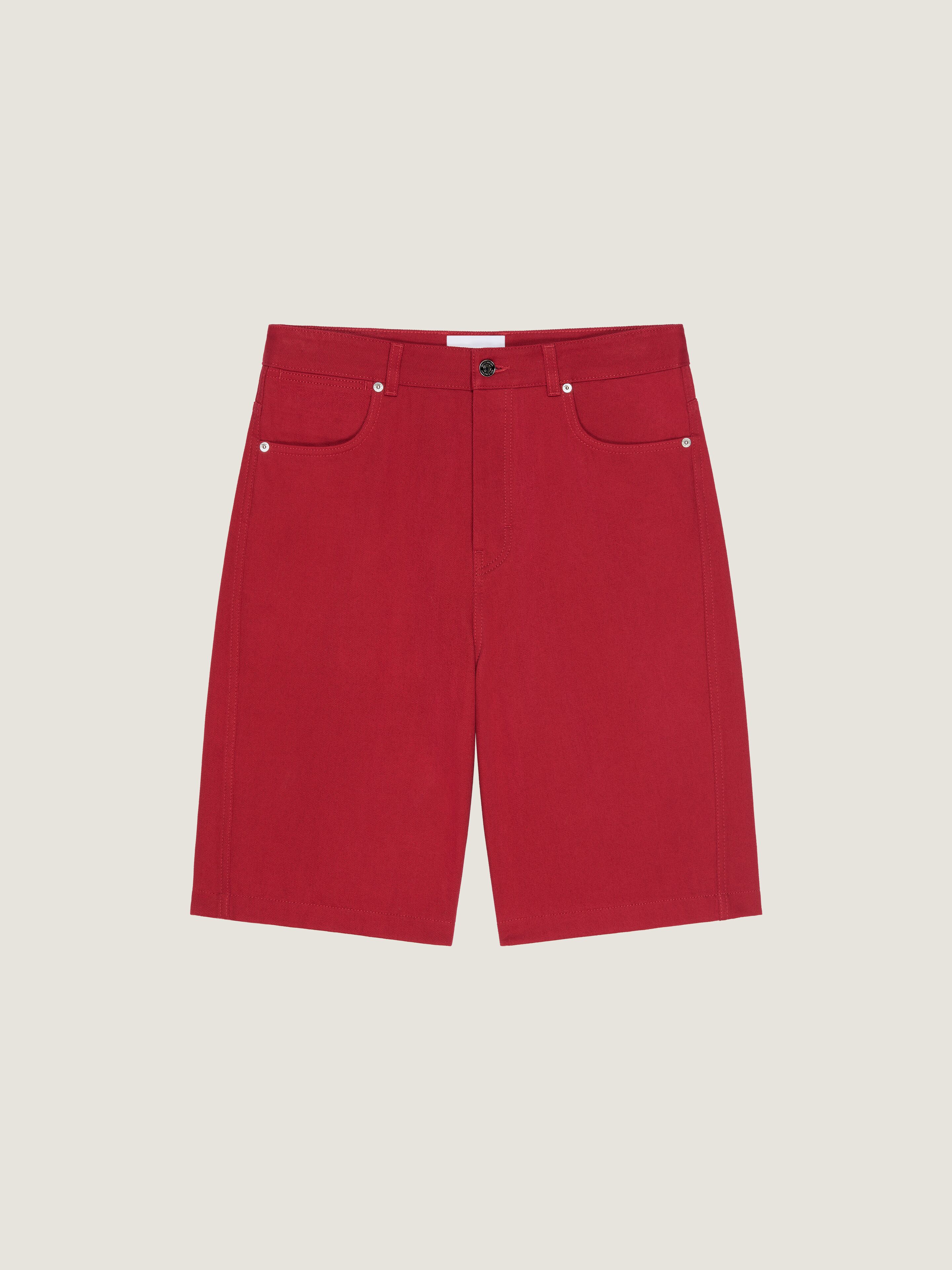 Bermuda shorts in overdyed denim
